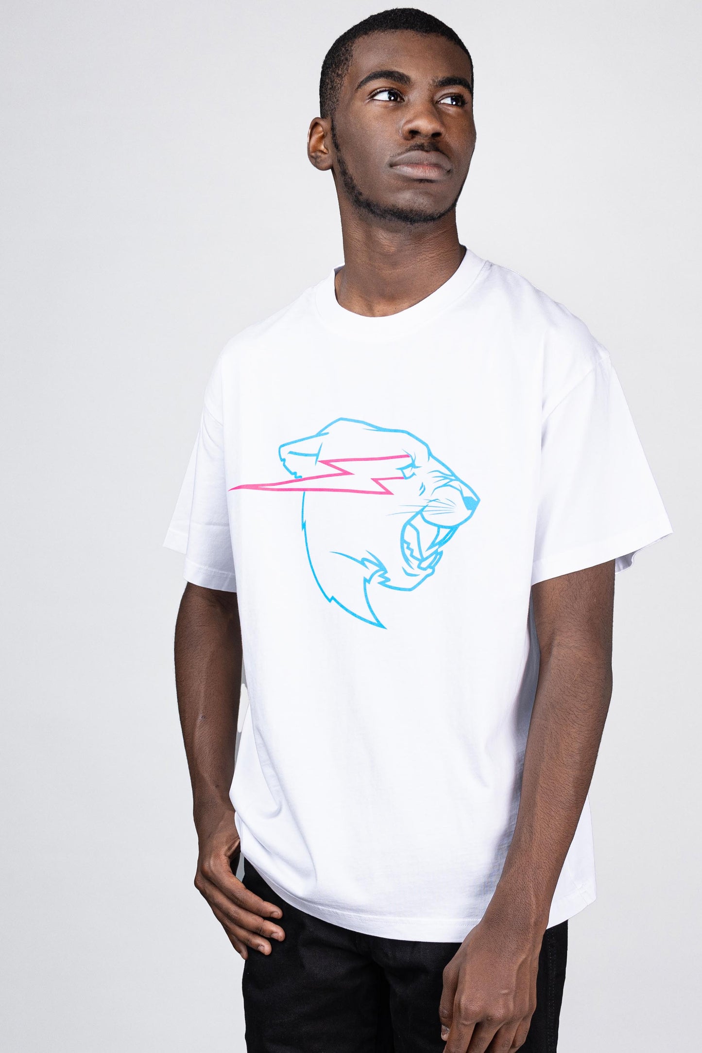 GLOW IN THE DARK PANTHER S/SLEEVE TEE - WHITE