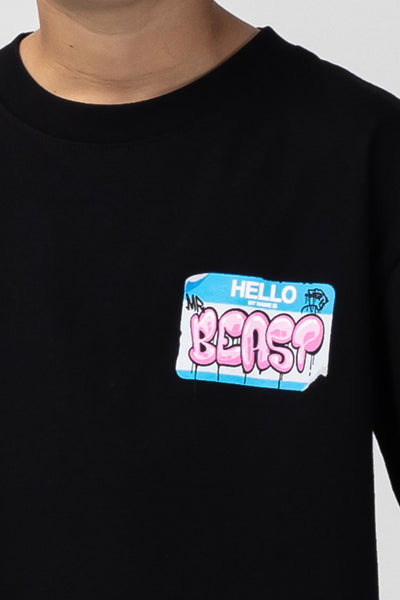 KIDS "HELLO MY NAME IS" TEE - BLACK