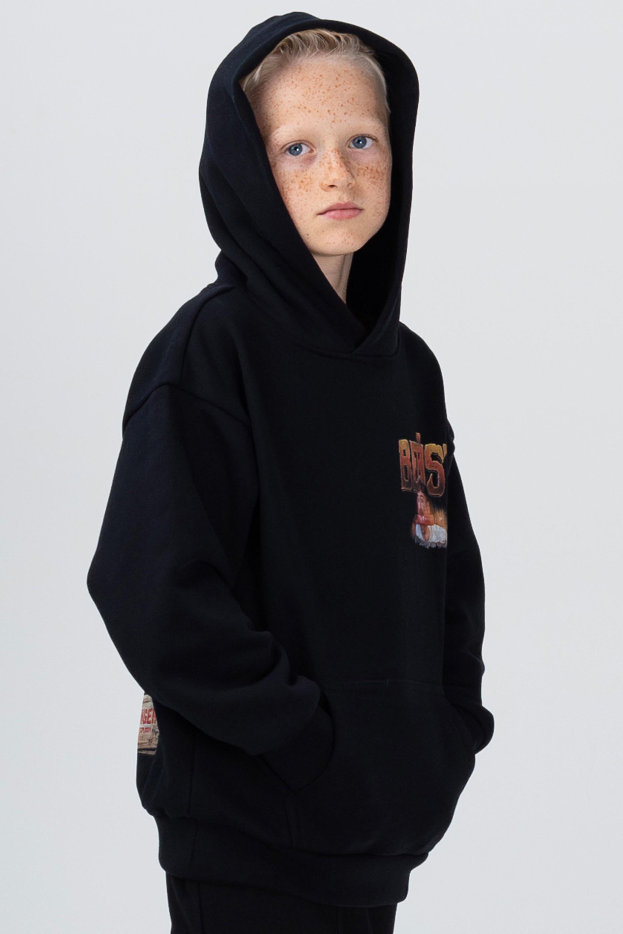 KIDS CAVE HOODIE BLACK MrBeast.store