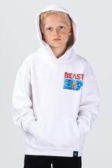 KIDS SHARK AT SEA HOODIE - WHITE