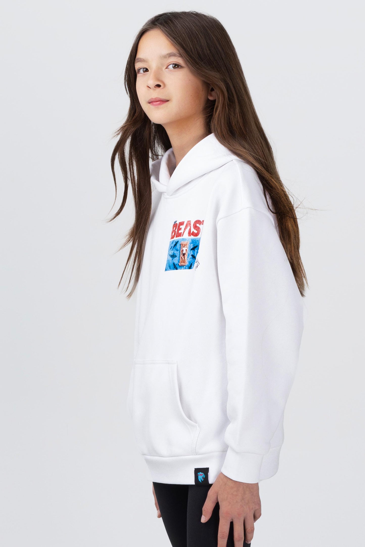 KIDS SHARK AT SEA HOODIE - WHITE
