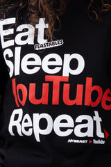 KIDS EAT SLEEP REPEAT TEE - BLACK