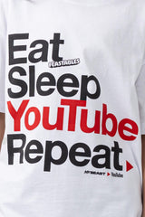 KIDS EAT SLEEP REPEAT TEE - WHITE