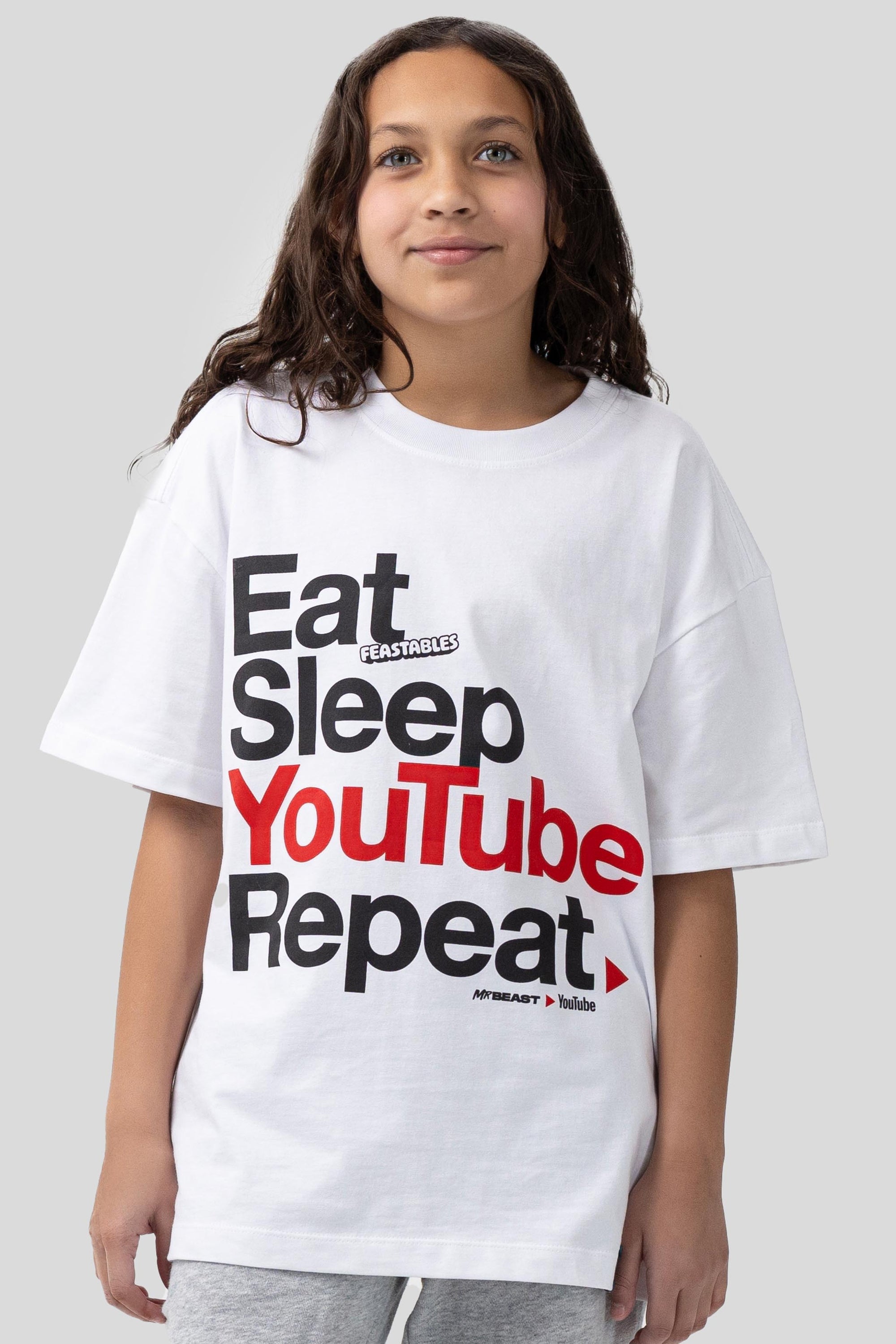 KIDS EAT SLEEP REPEAT TEE - WHITE