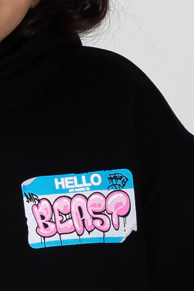 KIDS "HELLO MY NAME IS" HOODIE - BLACK