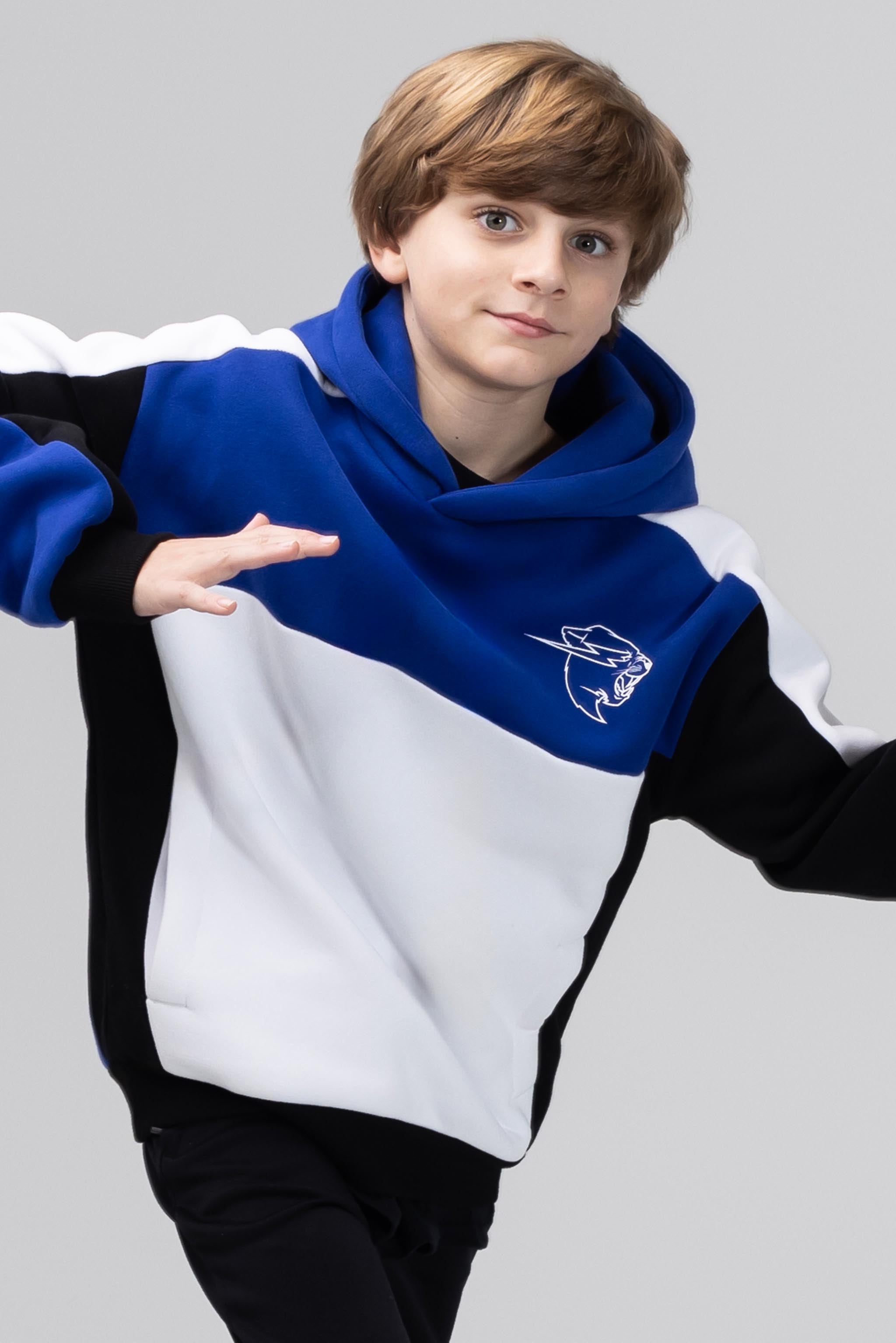 KIDS BEAST GAMES COLOR BLOCK HOODIE - 6Y / Blue