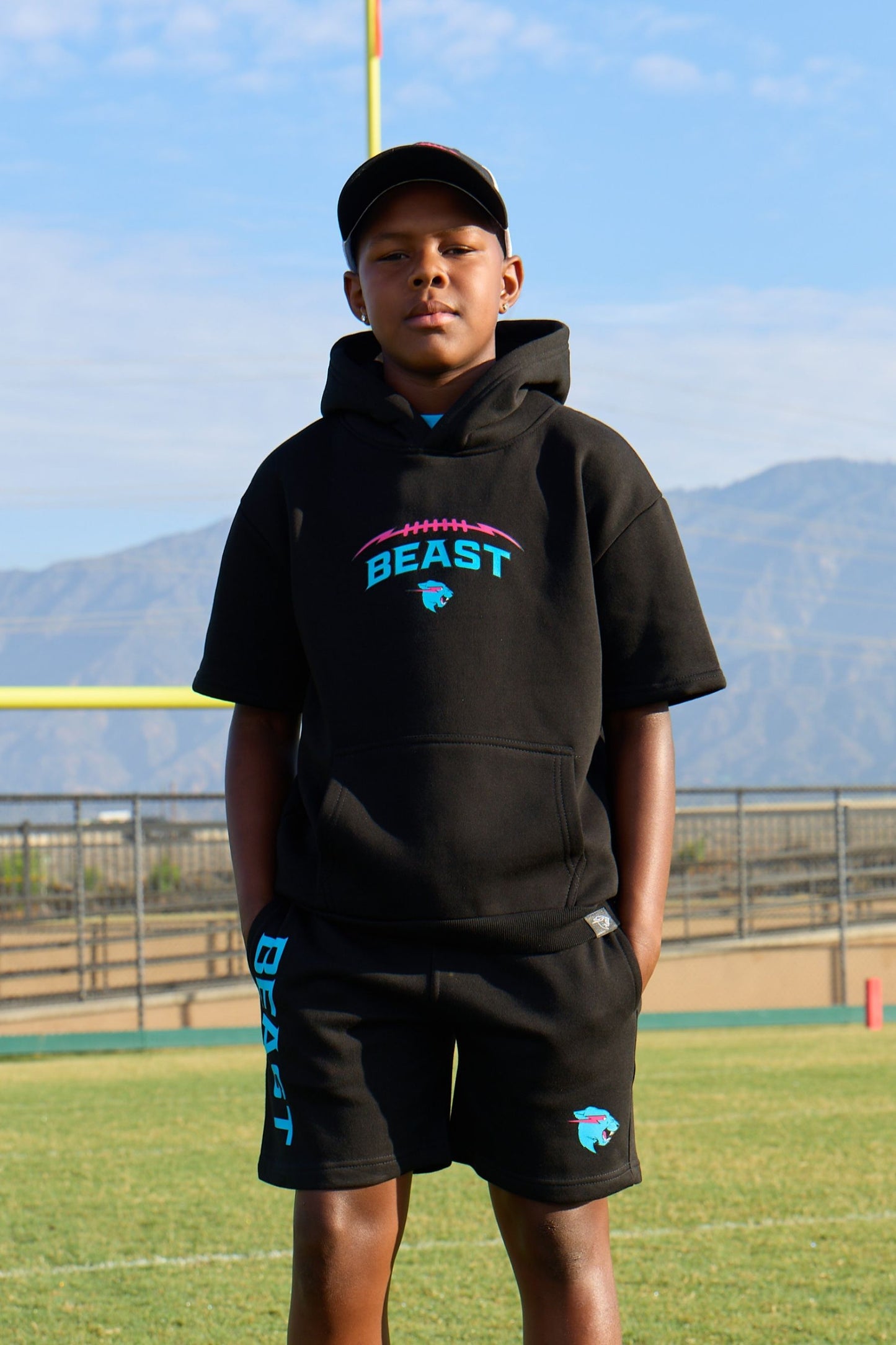 Beast Football Short Sleeve Hoodie