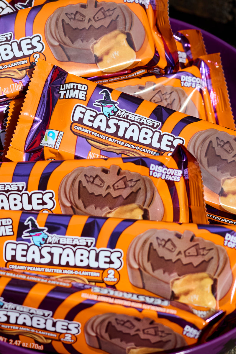 Feastables Halloween Peanut Butter Jack-O-Lantern Cups Bundle