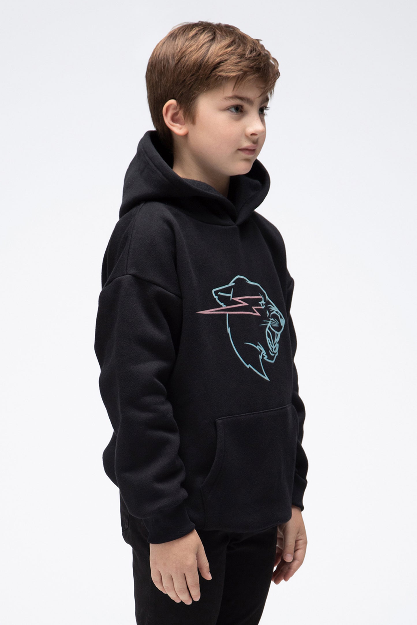 KIDS GLOW IN THE DARK PANTHER HOODIE - BLACK – | Sweatshirts