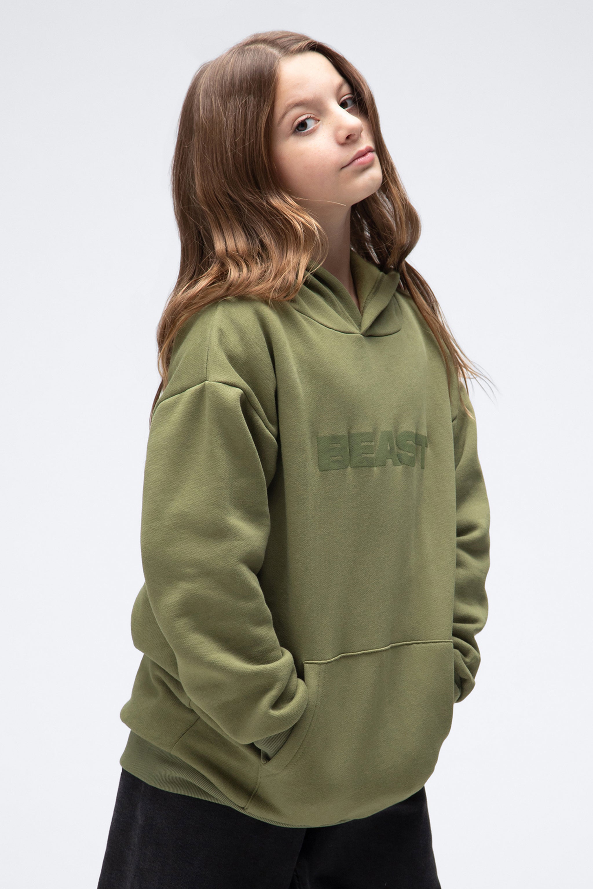 KIDS ORIGINALS HOODIE - OLIVE