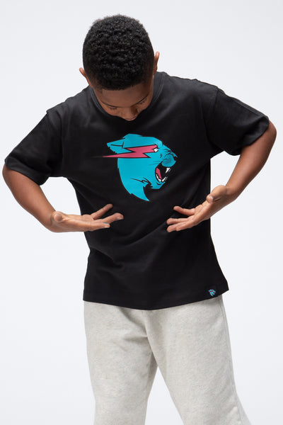 KIDS PANTHER S/SLEEVE TEE - BLACK