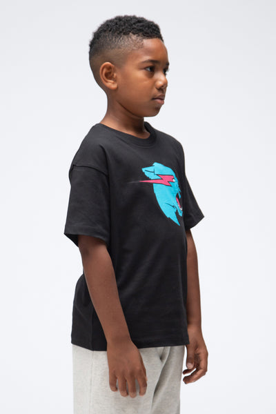 KIDS PANTHER S/SLEEVE TEE - BLACK