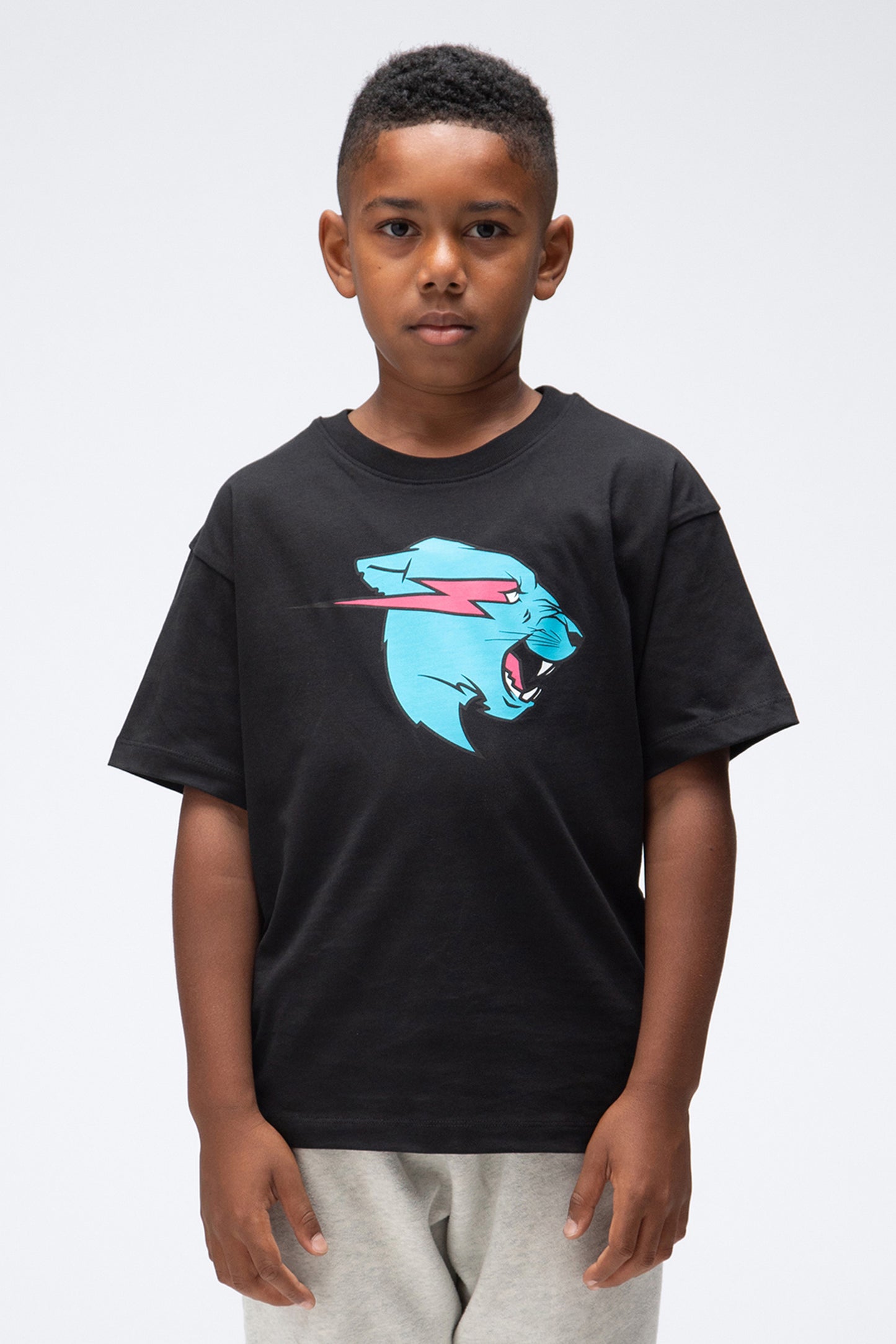 KIDS PANTHER S/SLEEVE TEE - BLACK