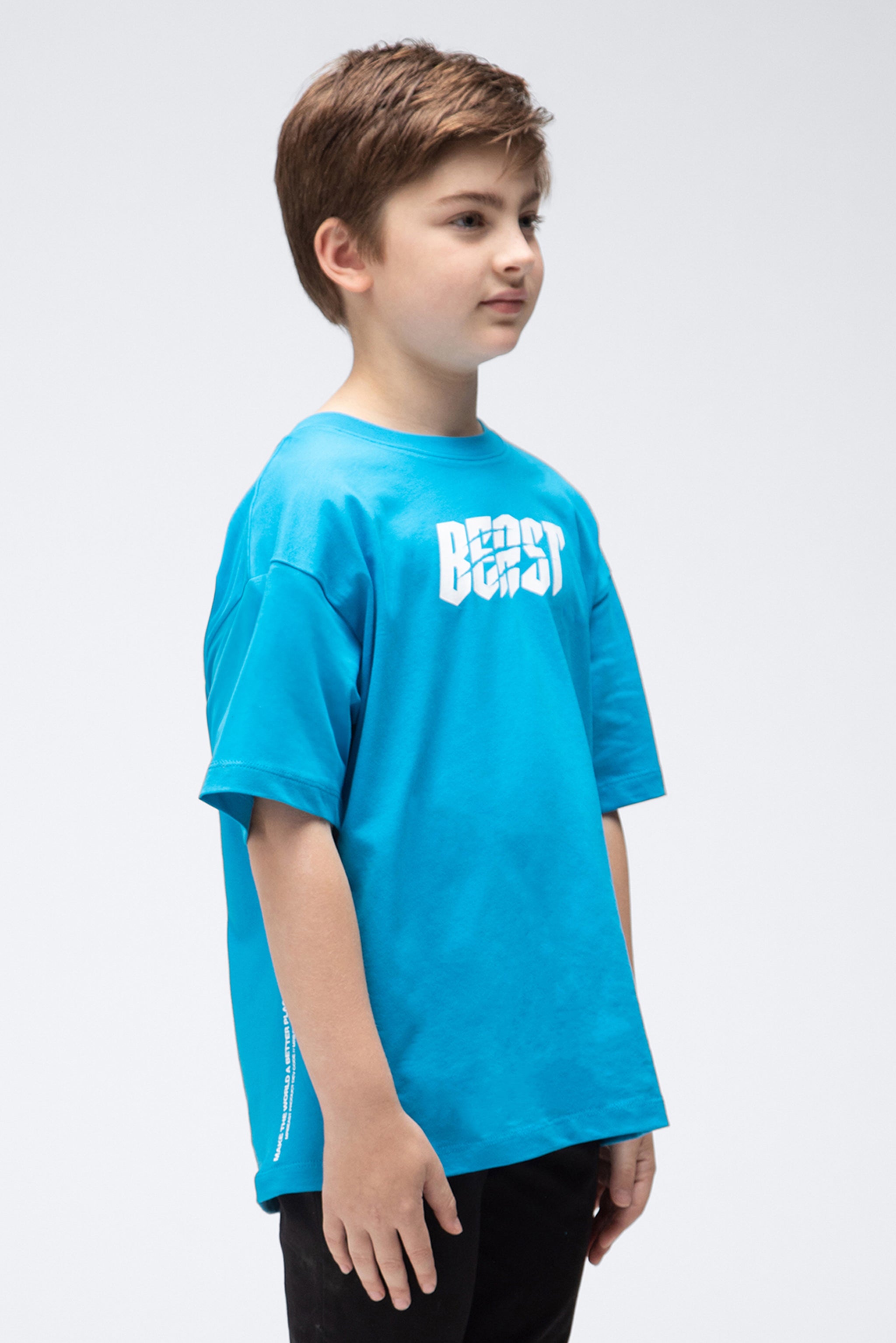 KIDS SHREDDER S/SLEEVE TEE - ELECTRIC BLUE – MrBeast.store