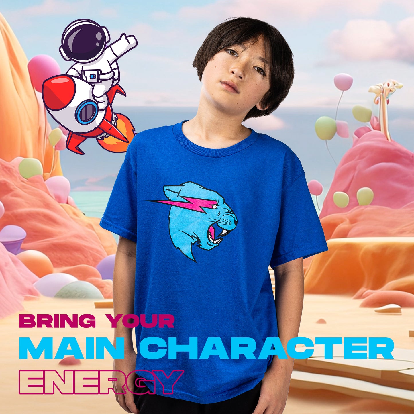 KIDS BASICS - PANTHER TEE - BLUE