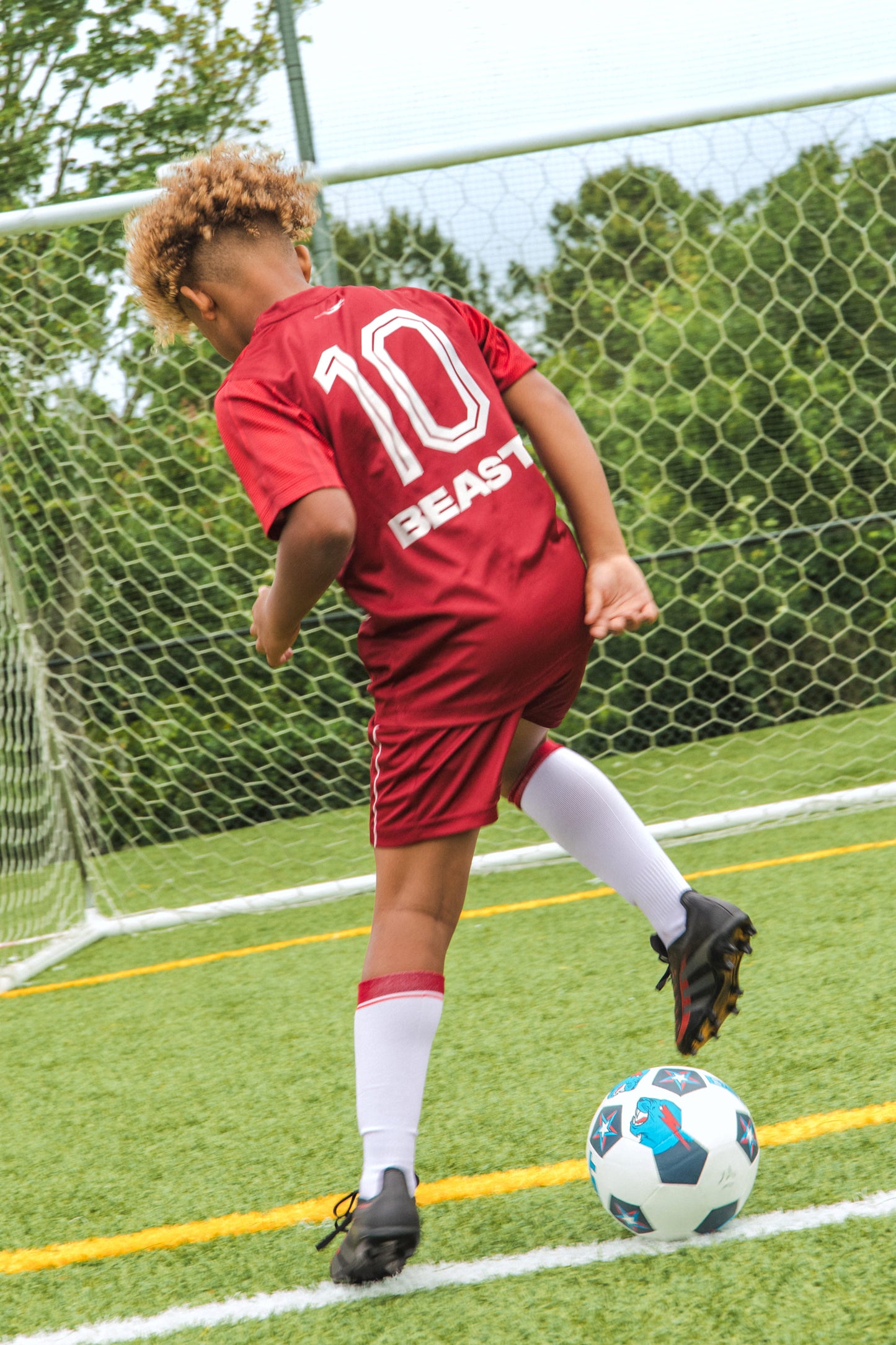 Beast FC Soccer Jersey + Shorts + Socks Kit - Red