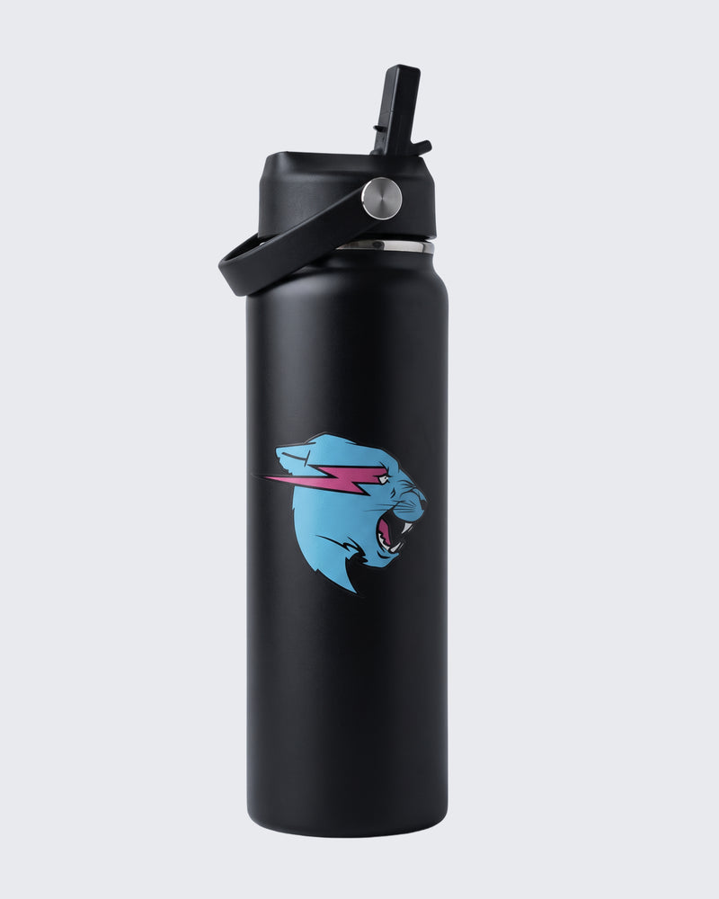 MrBeast Flip Straw Water Bottle - 25oz - Black