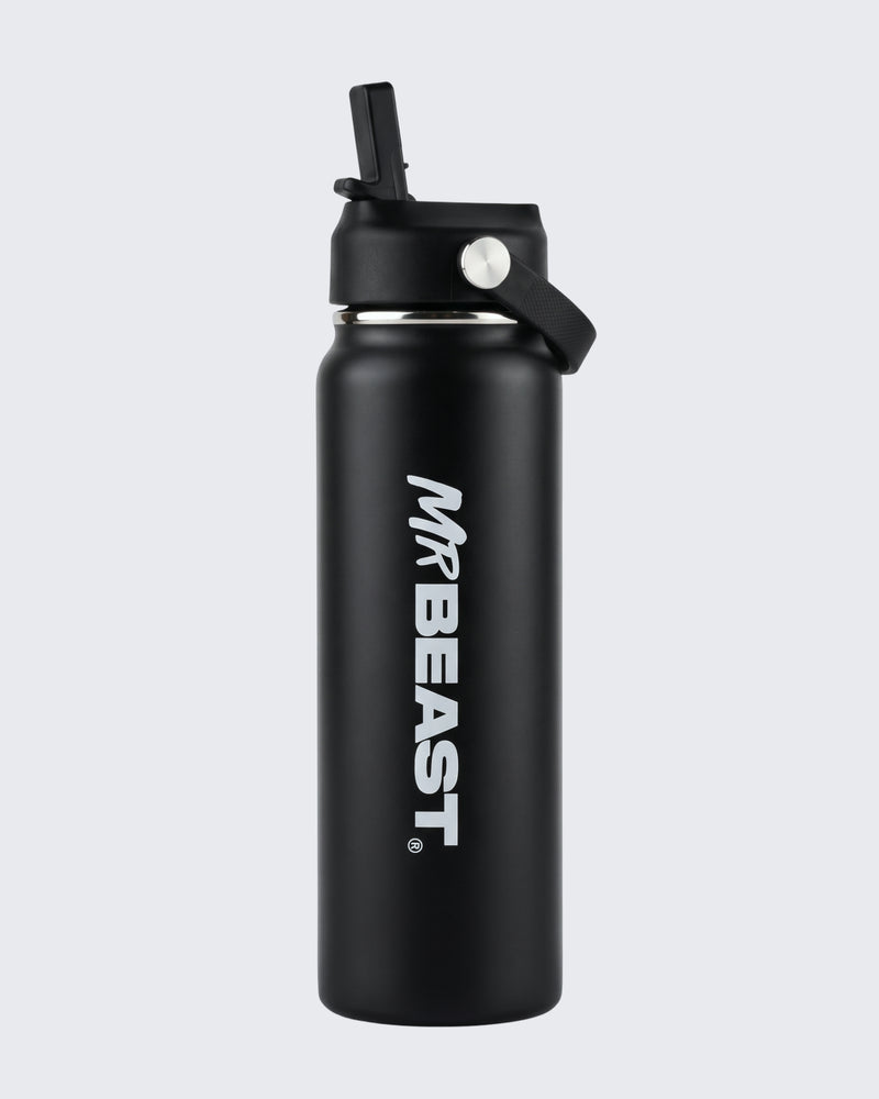 MrBeast Flip Straw Water Bottle - 25oz - Black