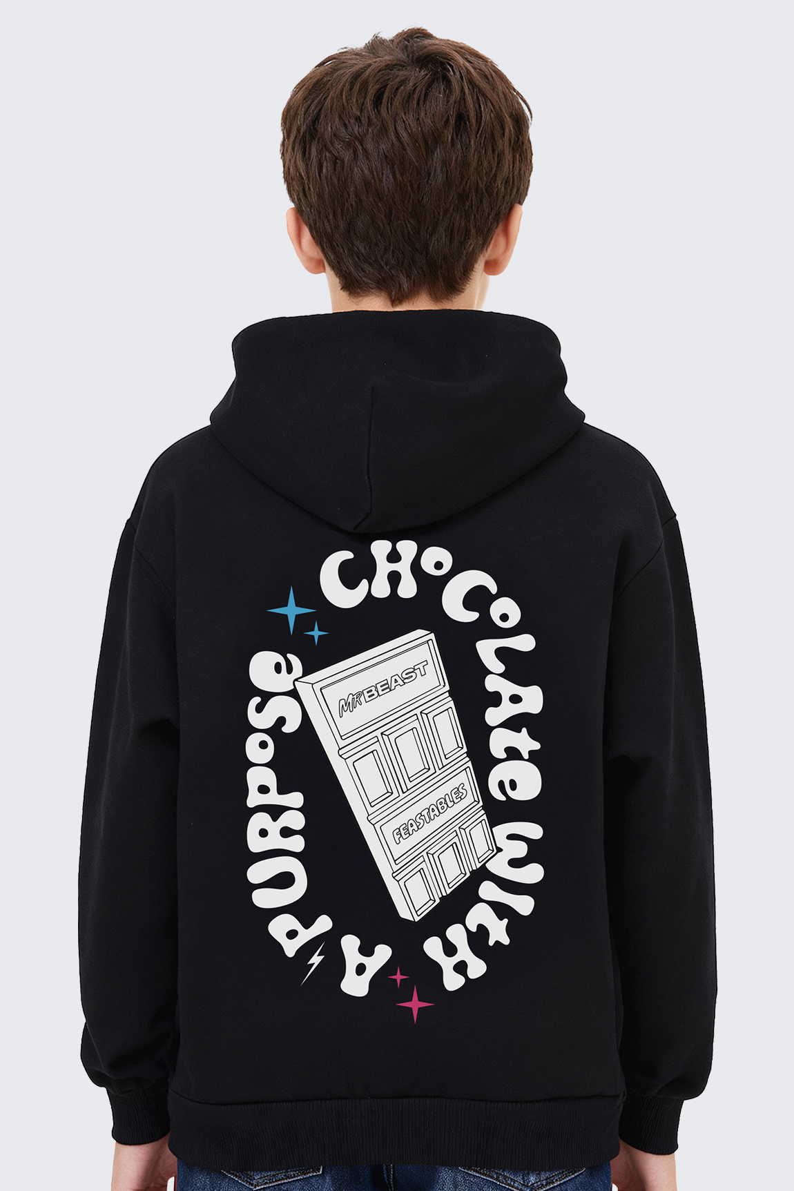 Youth Feastables Retro Hoodie - Black