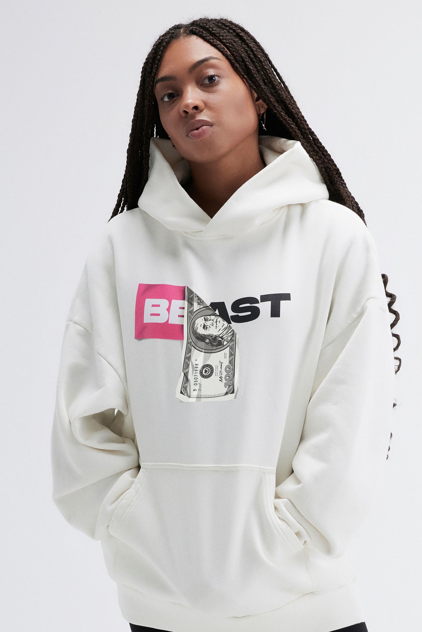 DOLLAR BILL HOODIE - OFF WHITE – MrBeast.store