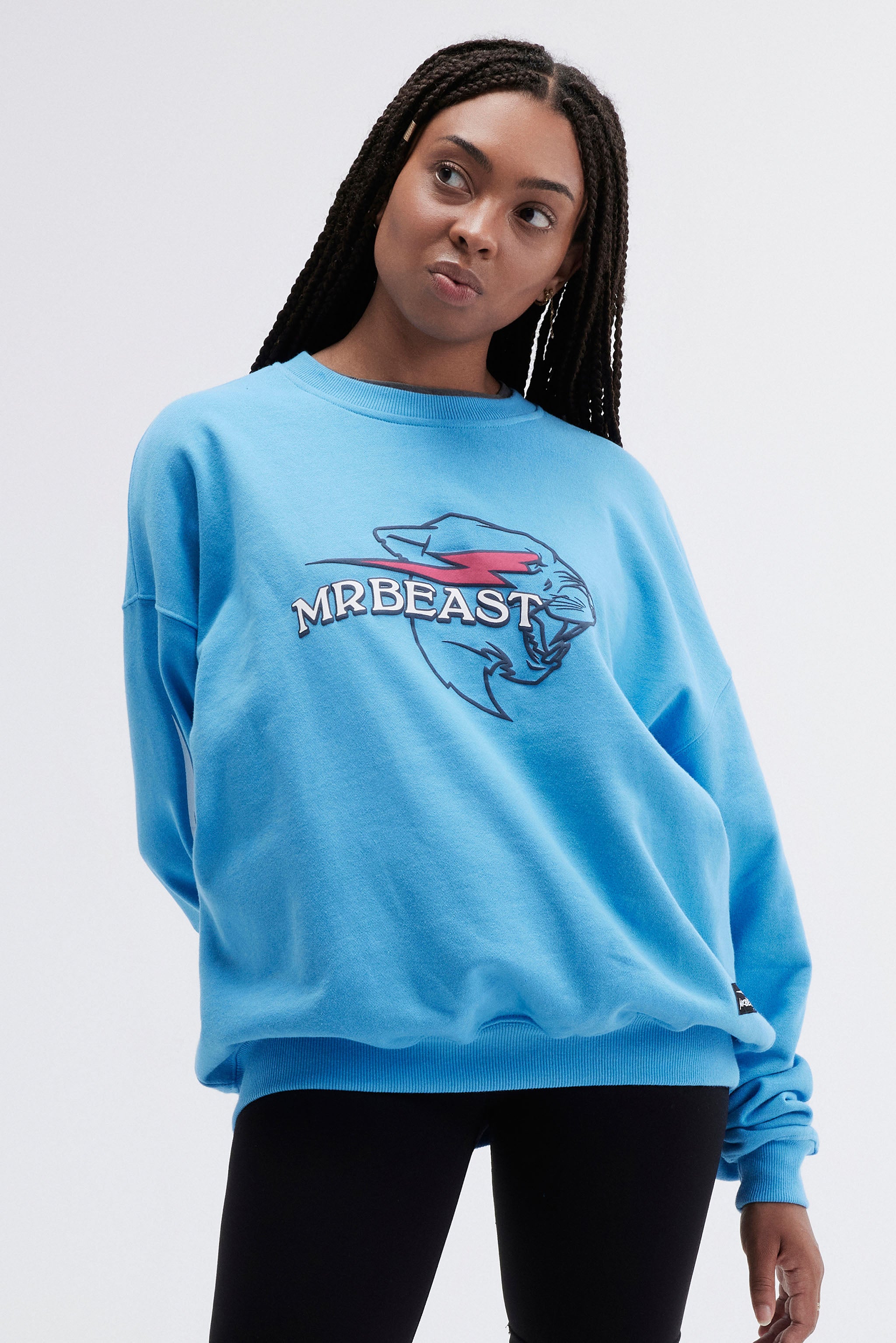 PUFFY PANTHER CREWNECK SWEATSHIRT - BLUE