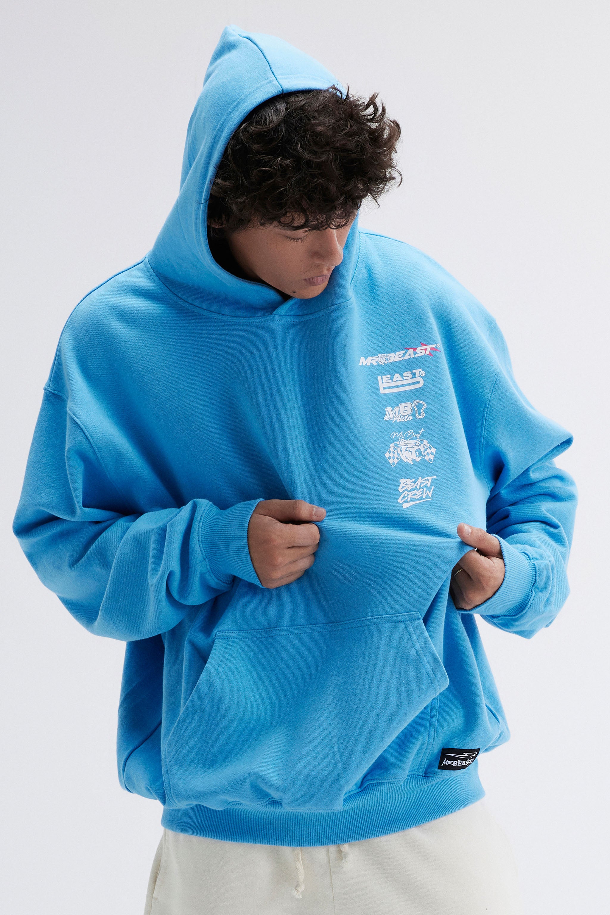 MRBEAST MOTORSPORTS HOODIE BLUE MrBeast.store