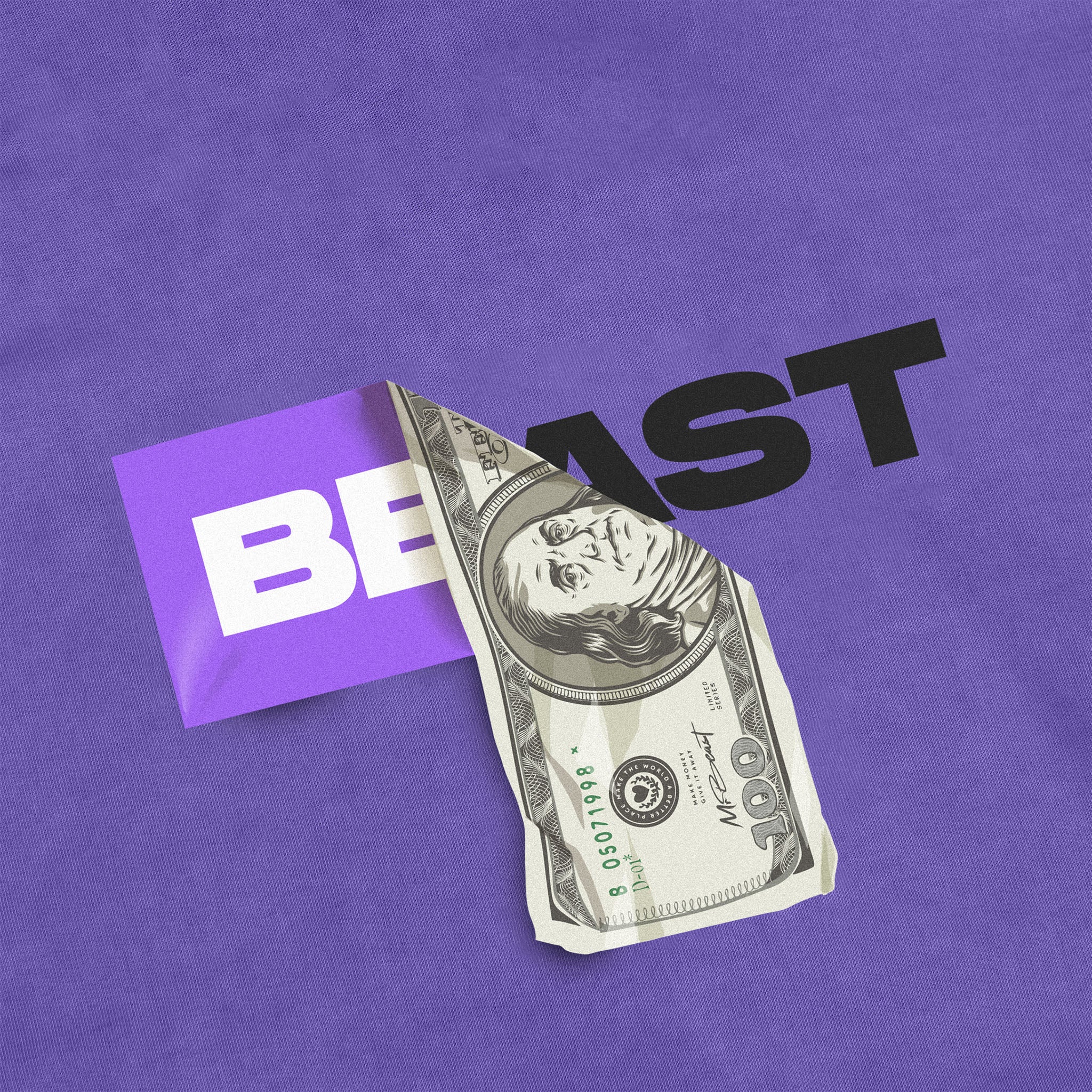 DOLLAR BILL LS TEE PURPLE PIGMENT DYE MrBeast.store